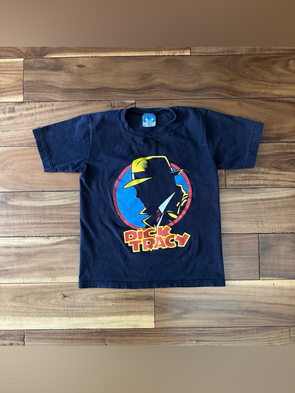 Vintage 90s Disney Dick Tracy Tee Youth Large Black